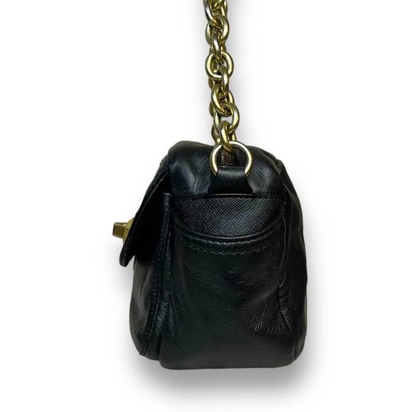 Coach Black Campbell Turnlock Leather Crossbody Camera Bag Chain Strap F24843 - Picture 6 of 14